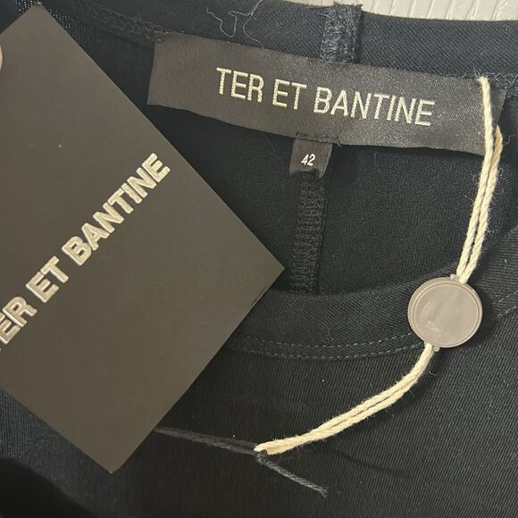 Te Ret Bantine Long-sleeve Black Wool Blend  Top(Size 42) - Picture 4 of 7